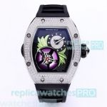Replica Richard Mille RM 19 Tourbillon Fleur Silver Bezel Watch
